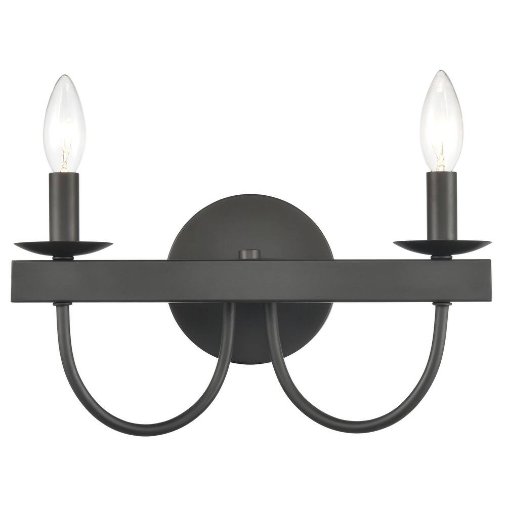 Elk Home Williamson Black Metal 2 Light Vanity Light