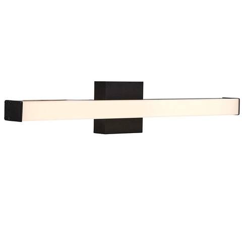 24" Thin Rectangular Bar Modern LED Vanity Light Black Bathroom Fixture