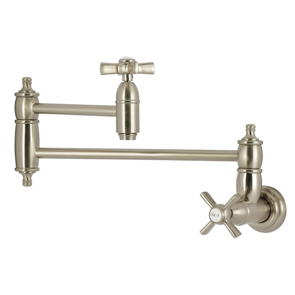 Kingston Brass Essex Double-Handle Wall-Mount Pre-Rinse Bridge Kitchen Faucet