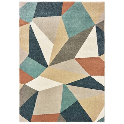 Style Haven Jelsa Teal/Orange Area Rug