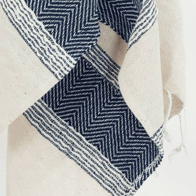 Rizzy Home Chevron Stripe Hand Loomed Cotton Throw