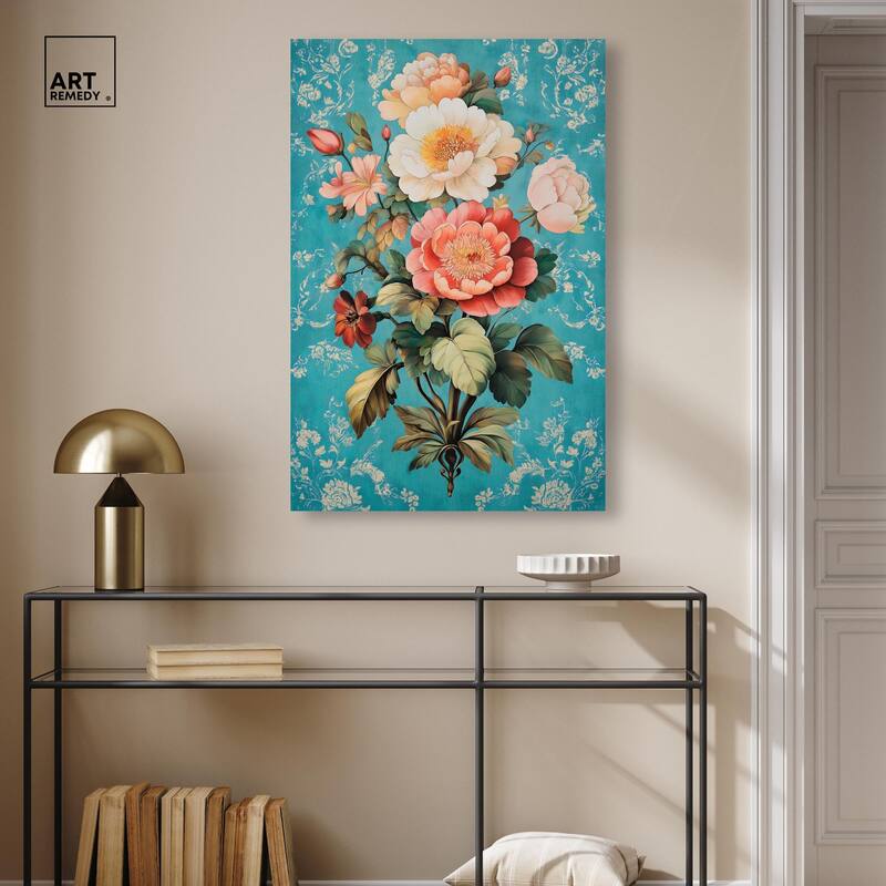 Floral Azure Ascent II Canvas by Art Remedy, Gallery Wrapped