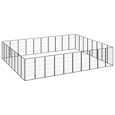 vidaXL Dog Playpen Kennel Dog Cage Puppy Pet Exercise Wire Fence Steel Black