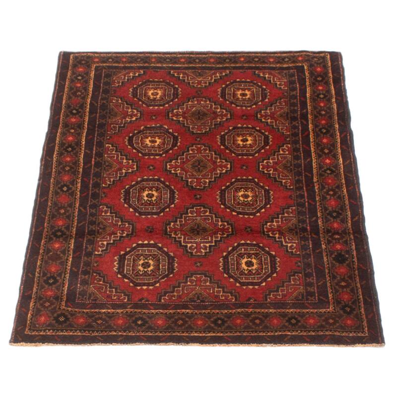 Teimani Red Rug 3'2" x 4'11" - 3'2 x 4'11