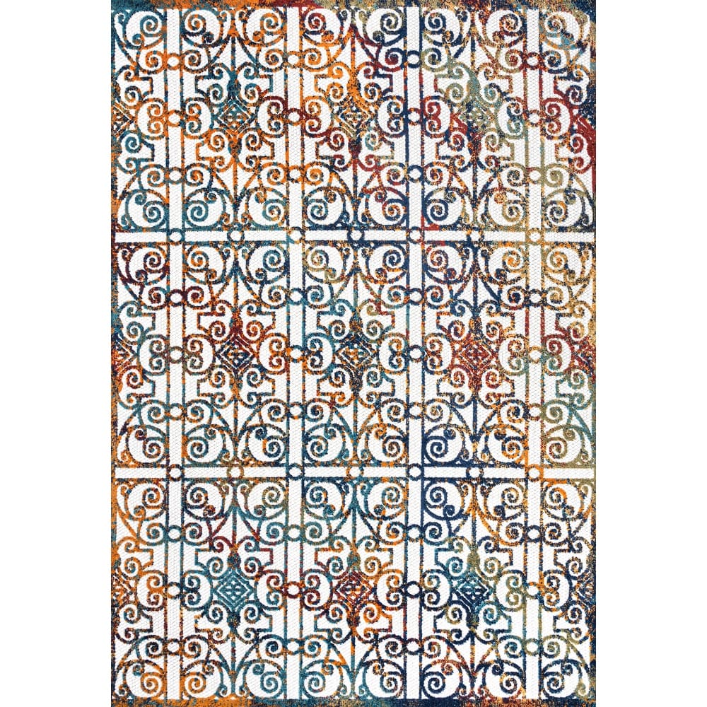JONATHAN Y Tropics Ornate Trellis Indoor/Outdoor Area Rug
