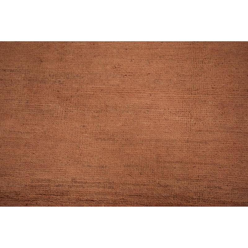 Modern Solid Gabbeh Oriental Area Rug Handmade Wool Carpet - 6'3" x 9'7"