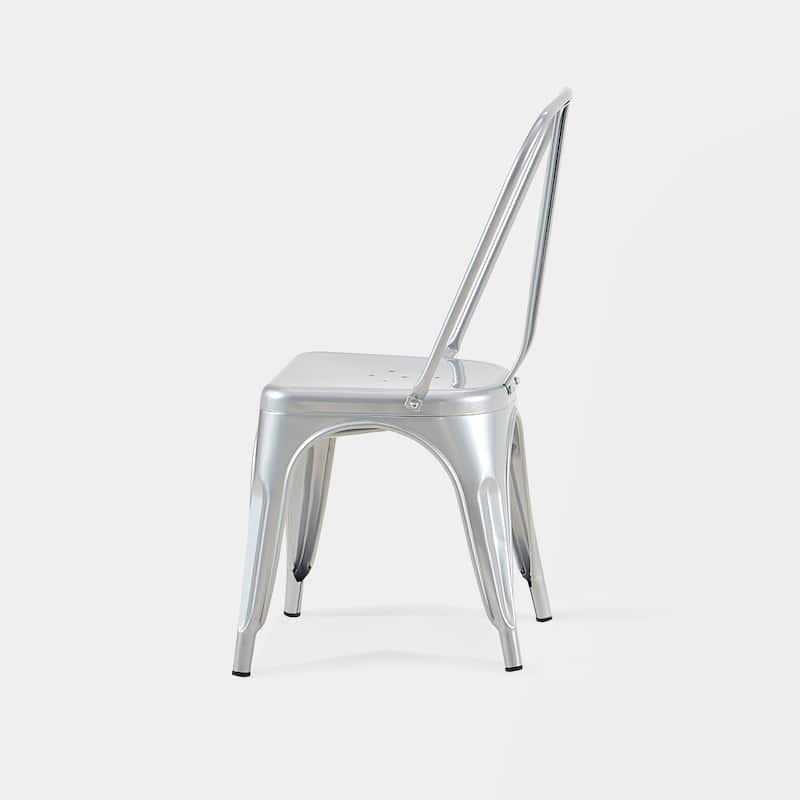 Industrial Metal 18 Inch Stackable Dining Chair Set