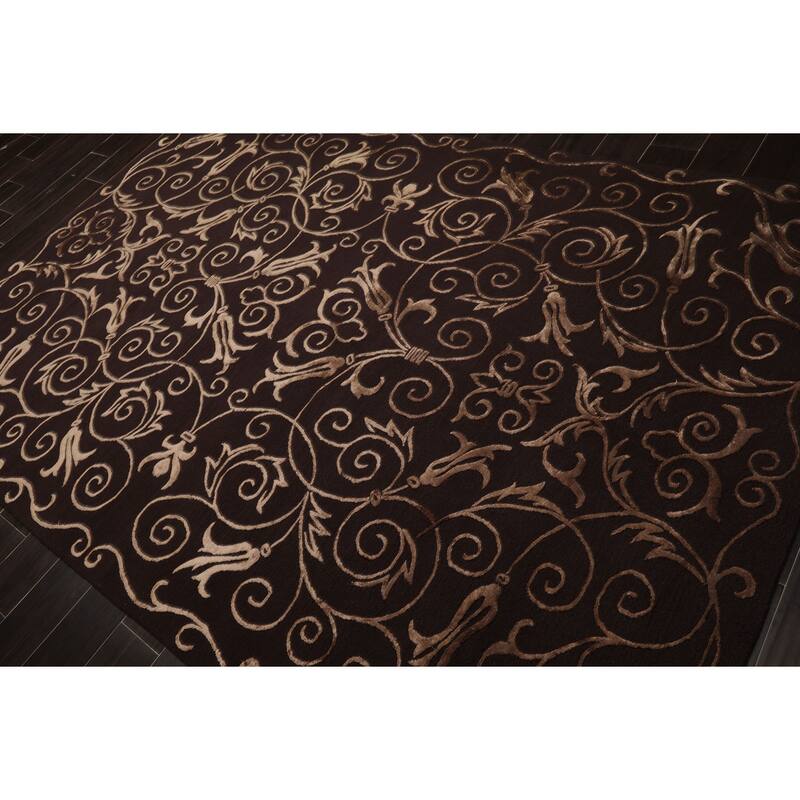6x9 Hand Knotted New Zealand Wool Chocolate Tibetan Pile Rug - 6' x 9'