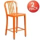 preview thumbnail 68 of 116, 2 Pack 24'' High Metal Indoor-Outdoor Counter Height Stool w/ Vertical Slat Back