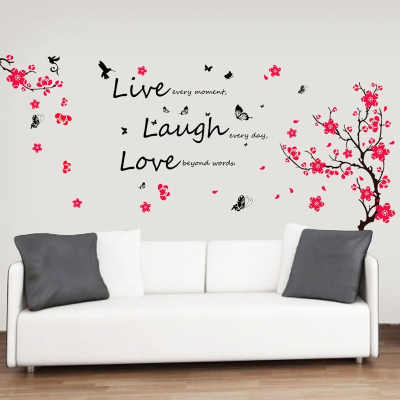 Shop Walplus Blossom Vivid Live Laugh Wall Sticker Wall Decal Home Décor Overstock 32007141