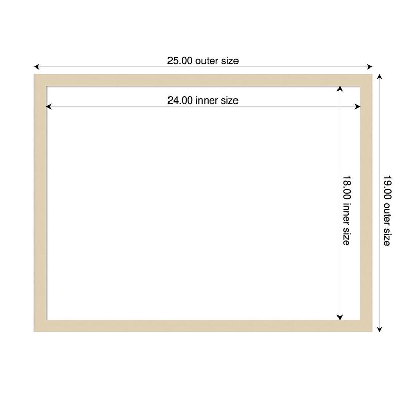 Amanti Art Svelte Clay Grey Framed Dry Erase Magnetic Board - 25 x 19 in - Svelte Natural
