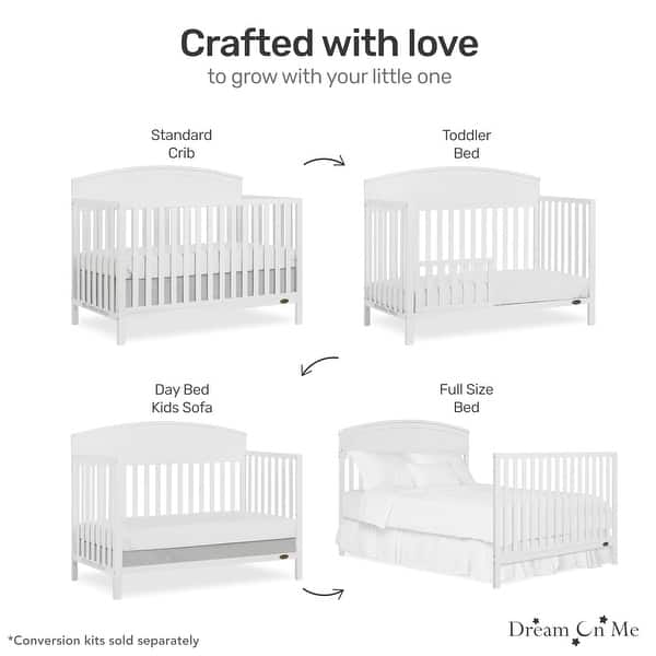 Dream On Me Kai Convertible Crib White+natural White MDB: Yuzu