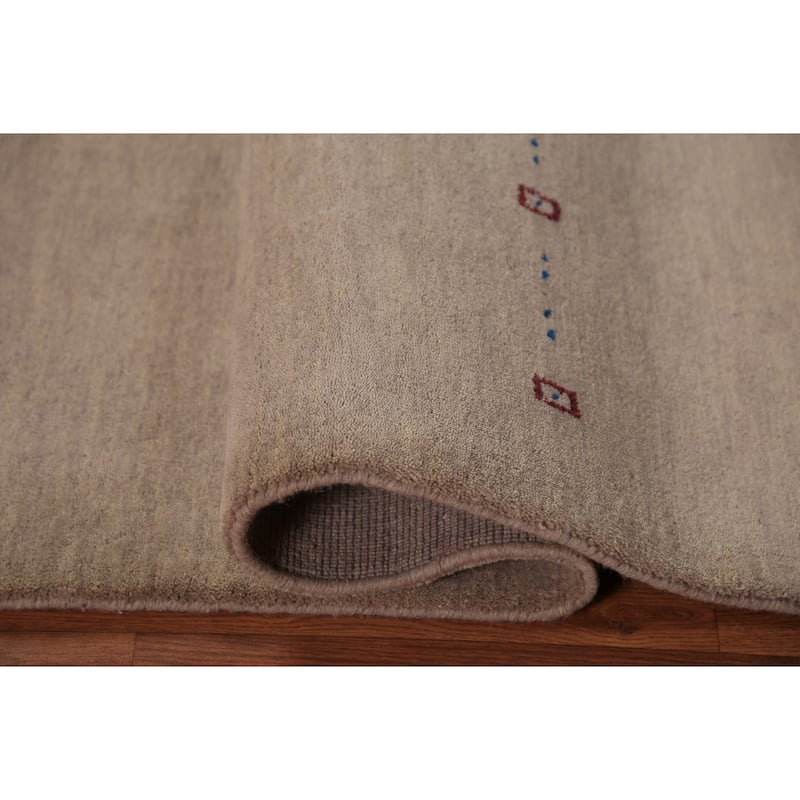 Gabbeh Oriental Rug Bedroom Hand-Knotted Wool Carpet - 4'8" x 6'7"