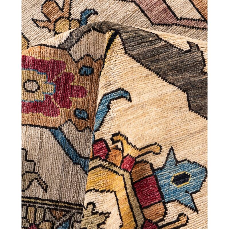 Serapi One-of-a-Kind Hand-Knotted Area Rug - Ivory - 9' 1" x 11' 11"
