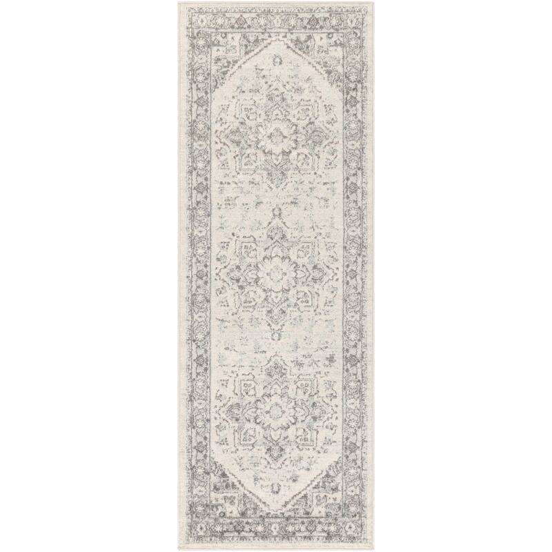 Livabliss Chester Persian Medallion Area Rug - Light Grey - 2' 7" x 7' 3" - Runner