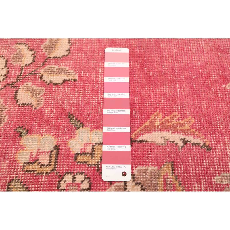 ECARPETGALLERY Hand-knotted Antalya Vintage Dark Pink Wool Rug - 9'6 x 12'6