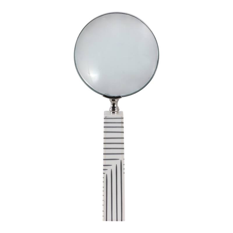 Resin Decorative Object Geometric Magnifying Glass - 10" Black - 4" x 1" x 10"