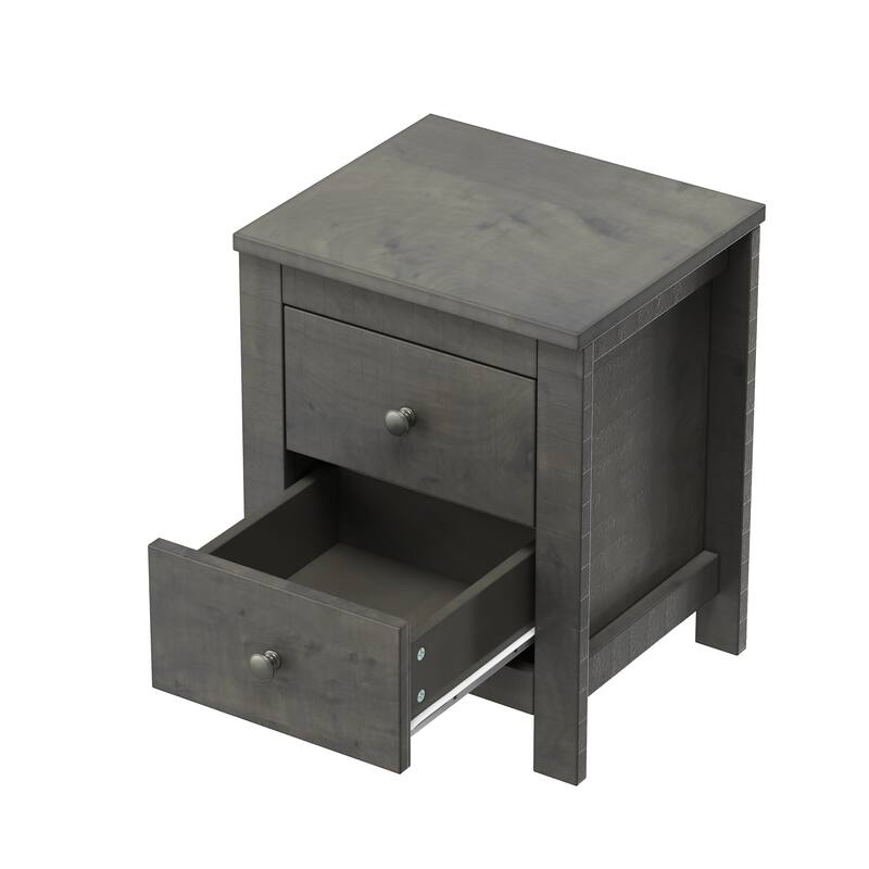 Farmhouse Wooden Nightstand Set of 2