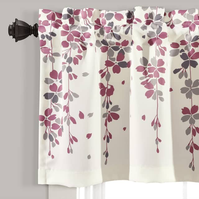 Lush Decor Weeping Flower Room Darkening Window Curtain Valance - 52x18