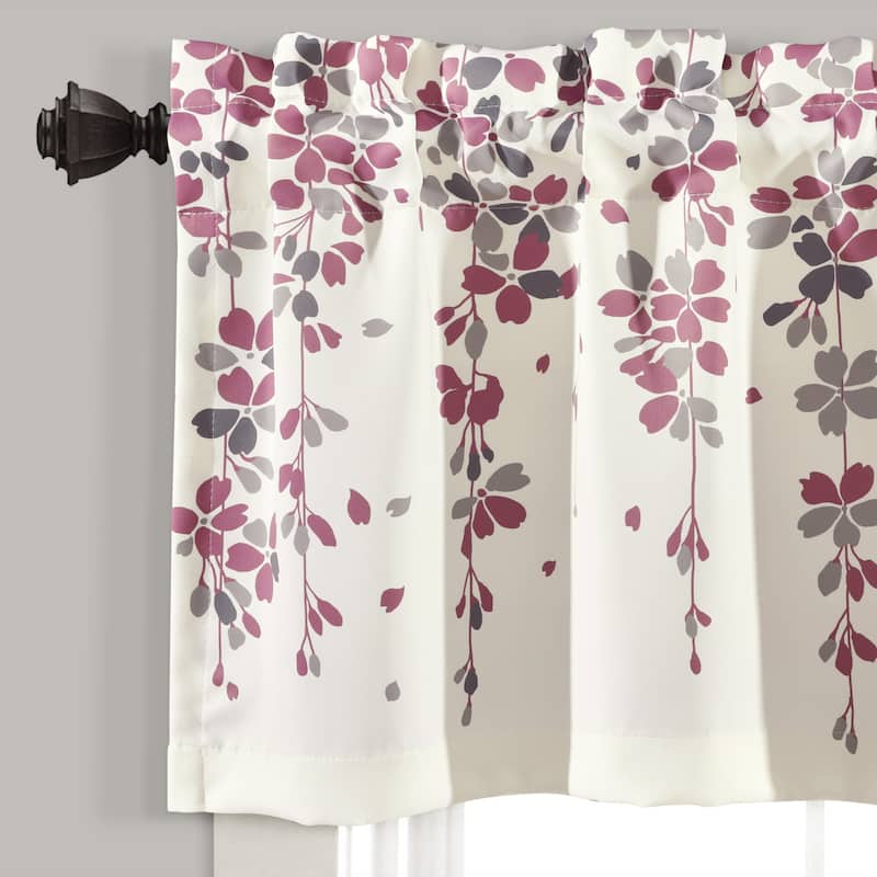Lush Decor Weeping Flower Room Darkening Window Curtain Valance - 52x18