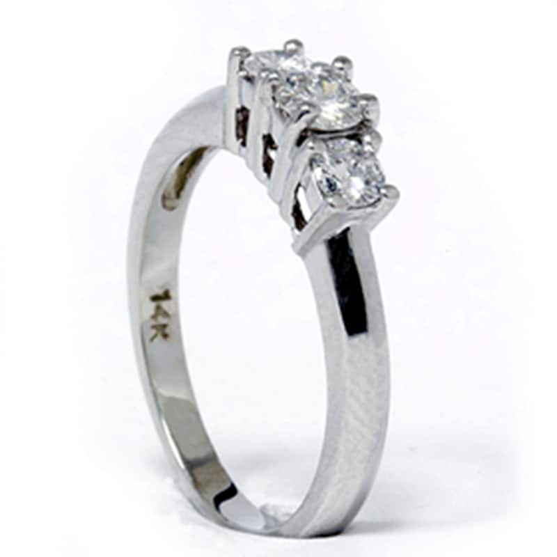 1/2ct Three Stone Diamond Ring White Gold