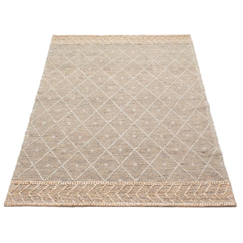 ECARPETGALLERY Braid weave Sienna Tan Wool Rug - 5'1 x 8'0