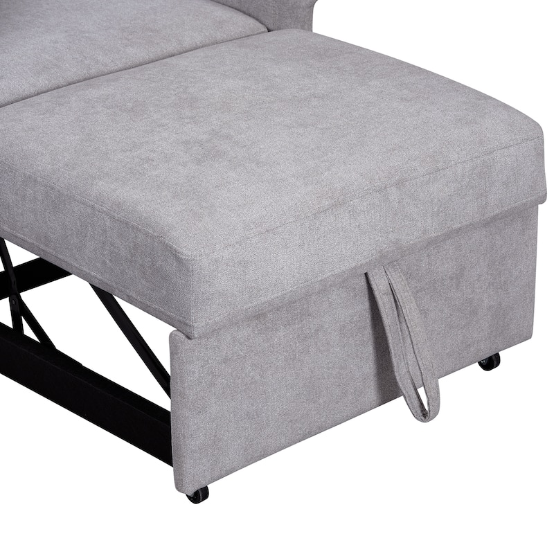 3 IN 1 Chenille Convertible Lounger Chair with Adjustable Backrest