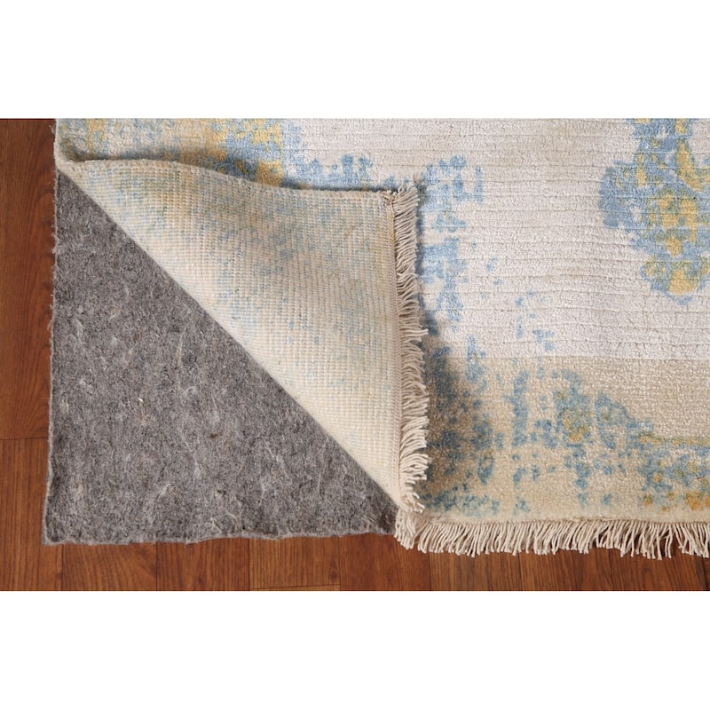 Abstract Accent Rug Handmade Oriental Wool Carpet - 3'11"x 5'10"