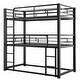 preview thumbnail 6 of 6, Metal Twin Size Triple Bunk Bed with Guardrails, Black
