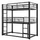 preview thumbnail 6 of 6, Metal Twin Size Triple Bunk Kids Bed Frame with Guardrails & Space-Saving Design - No Box Spring Needed, Easy Assembly, Black