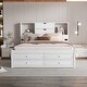preview thumbnail 15 of 51, Wood Platform Storage Bed Bookcase Headboard Beds w 8 Drawers White - Queen