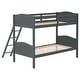 preview thumbnail 18 of 29, Kid Bed Frame Wooden Versatile Twin over Twin Bunk Bed with Arched Headboard