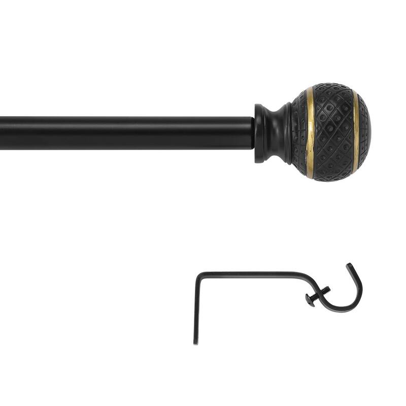 Acroma Adjustable Single Curtain Rod with Globe Ball Finial
