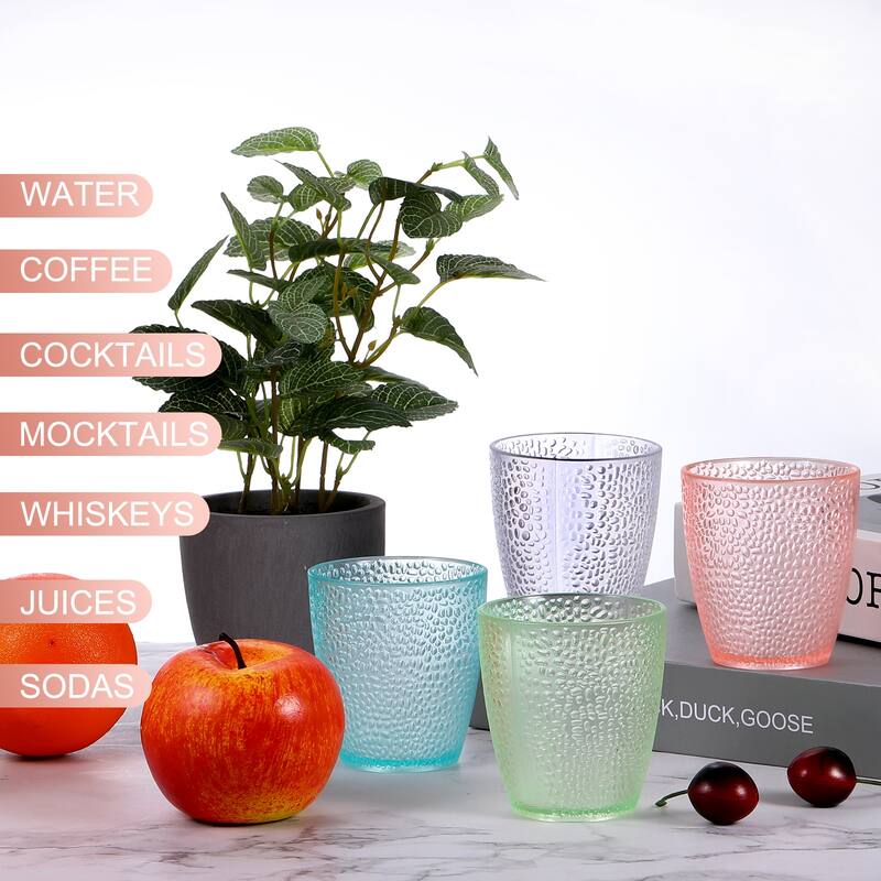 Acrylic Drinking Glasses, 4Pcs Plastic Reusable Tumbler