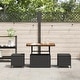 preview thumbnail 27 of 39, vidaXL 3/4 Piece Garden Dining Set with Cushions Black Poly Rattan Acacia