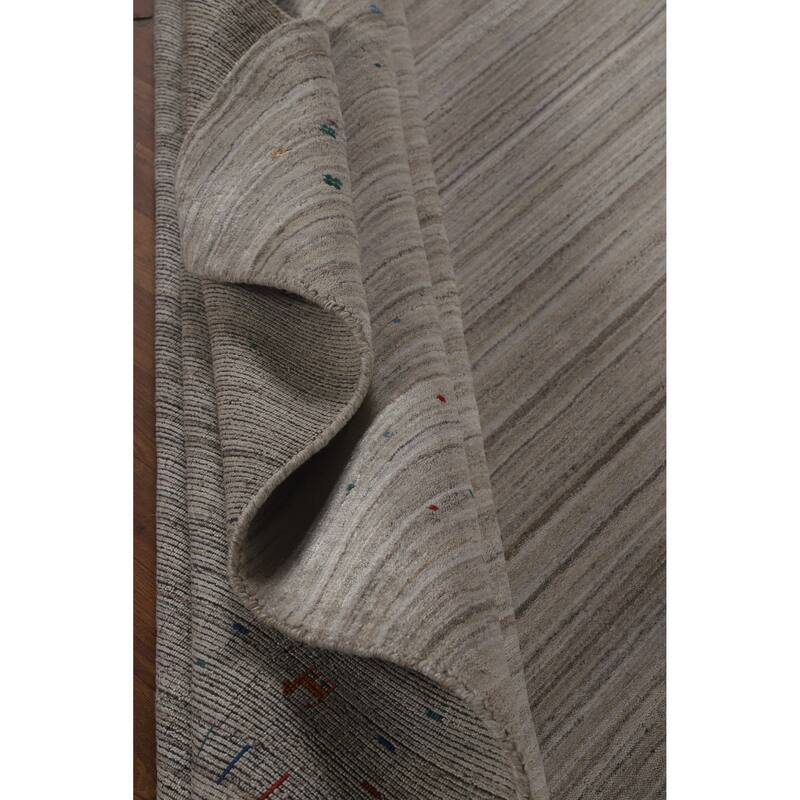Hand Knotted Oriental 100% Wool Carpet Tribal Tribal Greys & Charcoal Gabbeh Area Rug - 10' 0'' X 8' 3''