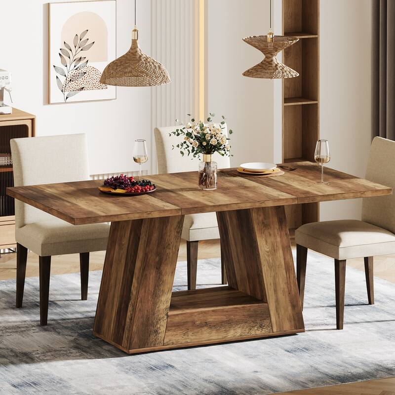 63 Inches Dining Table with Sturdy Base for Kitchen, Living Room - 62.99" W x 31.5" D x 29.5" H