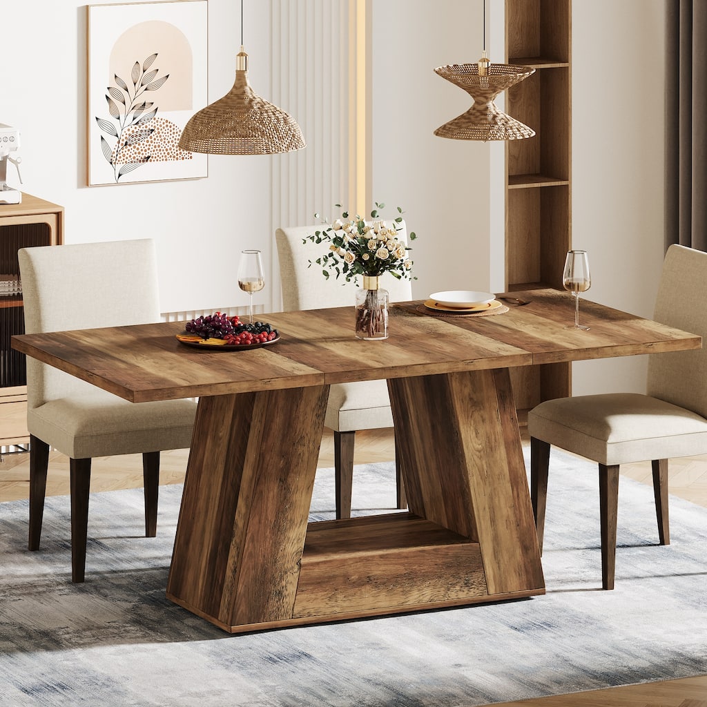 Modern Rectangular Dining Table for 4 to 6 People - 62.99" W x 31.5" D x 29.5" H