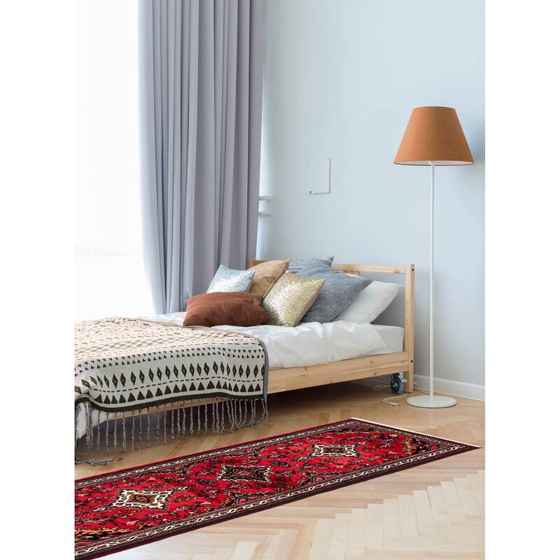 ECARPETGALLERY Hand-knotted Andelz Red Wool Rug - 3'8 x 10'7