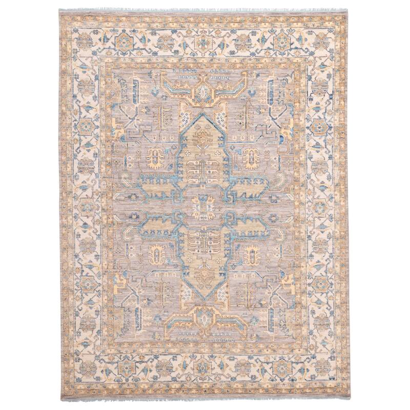 ECARPETGALLERY Hand-knotted Jules Serapi Grey Wool Rug - 9'1 x 11'9