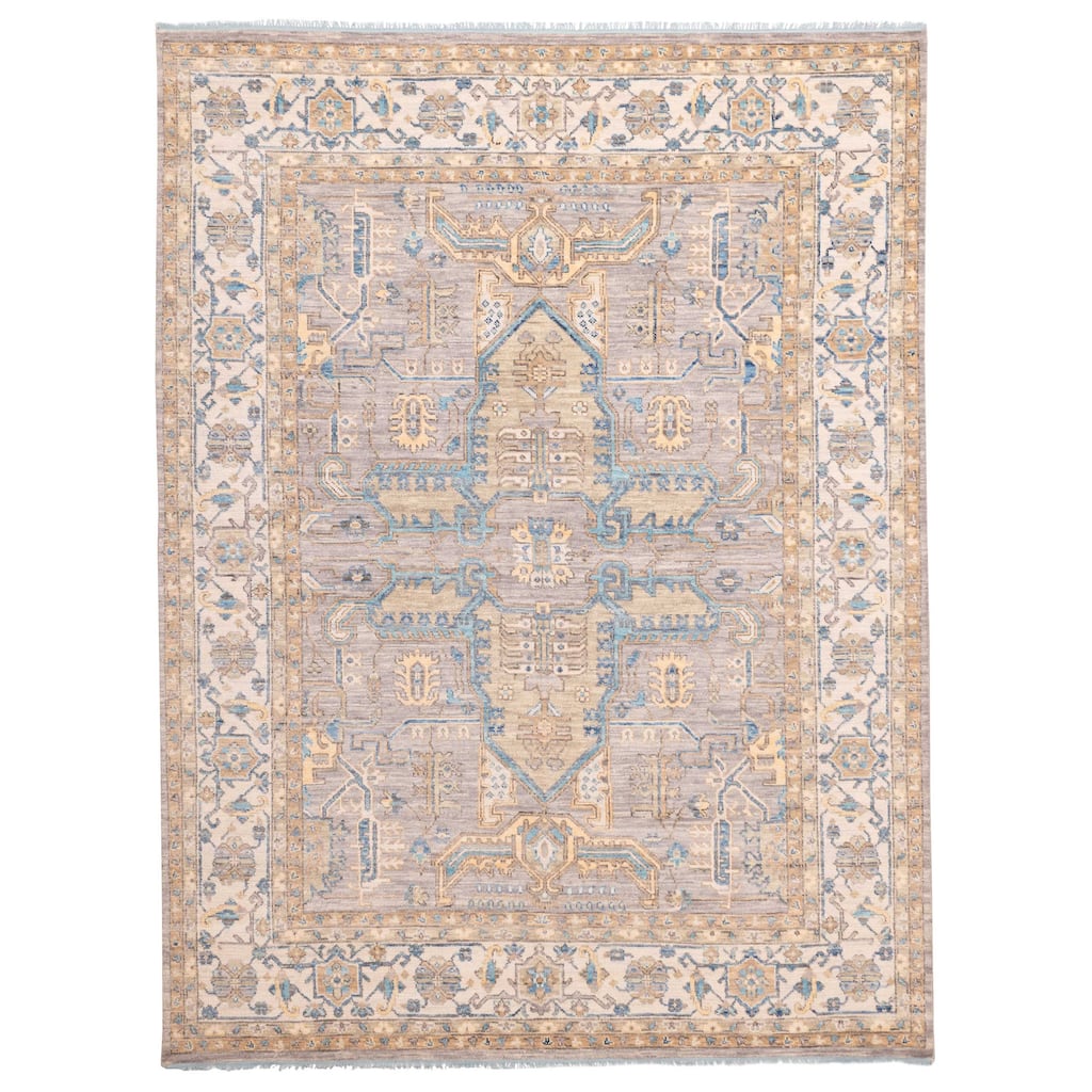 ECARPETGALLERY Hand-knotted Jules Serapi Grey Wool Rug - 9'1 x 11'9