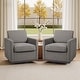 preview thumbnail 30 of 154, Set of 2 Modern Swivel Accent Armchairs Upholstered Arm Chairs Chenille - Taupe