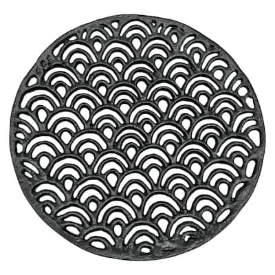 Decorative Handmade Aluminum Round Platter Bowl in Black