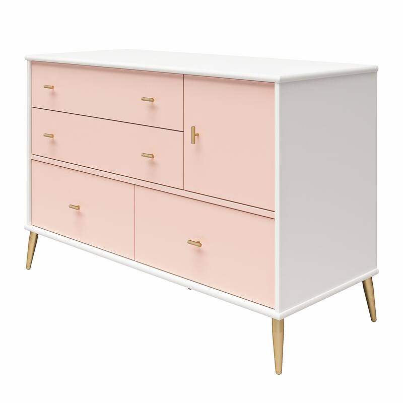 Little Seeds Valentina Asymmetrical 4 Drawer / 1 Door Convertible Dresser