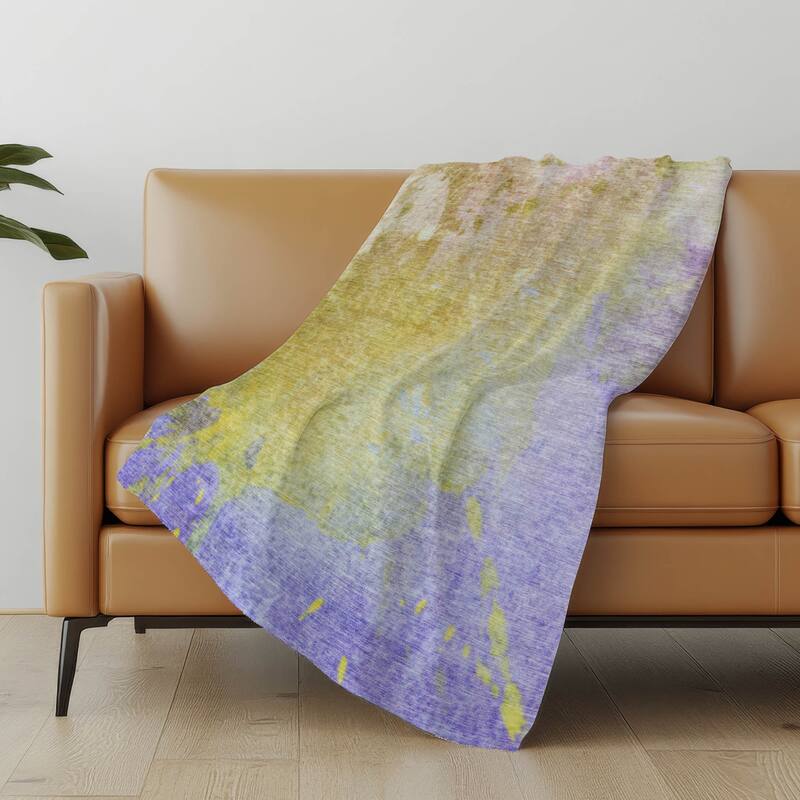 Premium Machine Washable Abstract Ombre Sherpa Throw Blanket