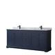 Option Dark Blue, Black Trim, White Carrara Marble Top