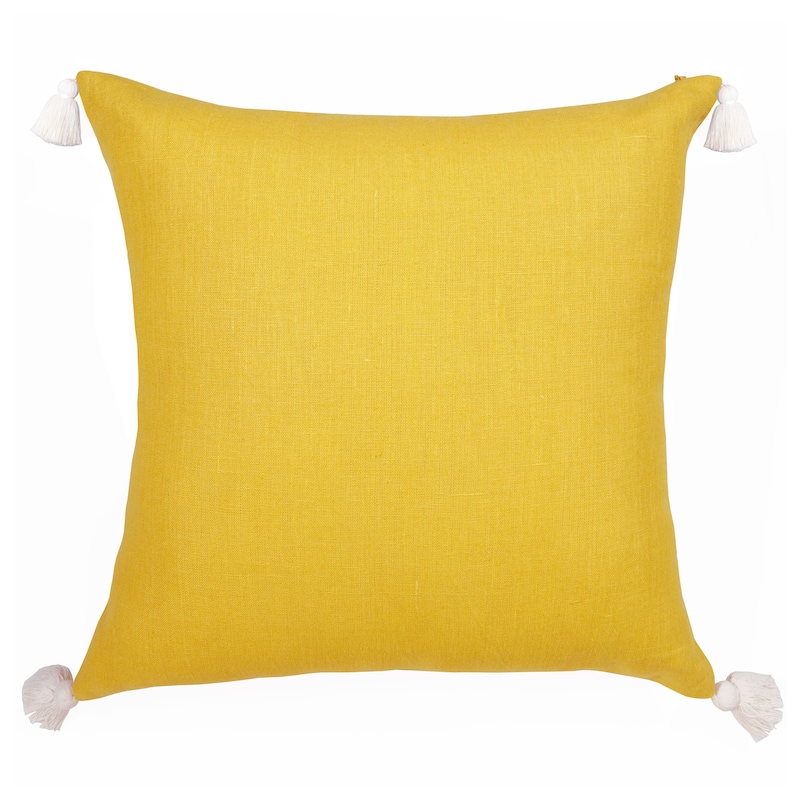 Sevita Hand-Woven Striped Linen Throw Pillow, 20" x 20"