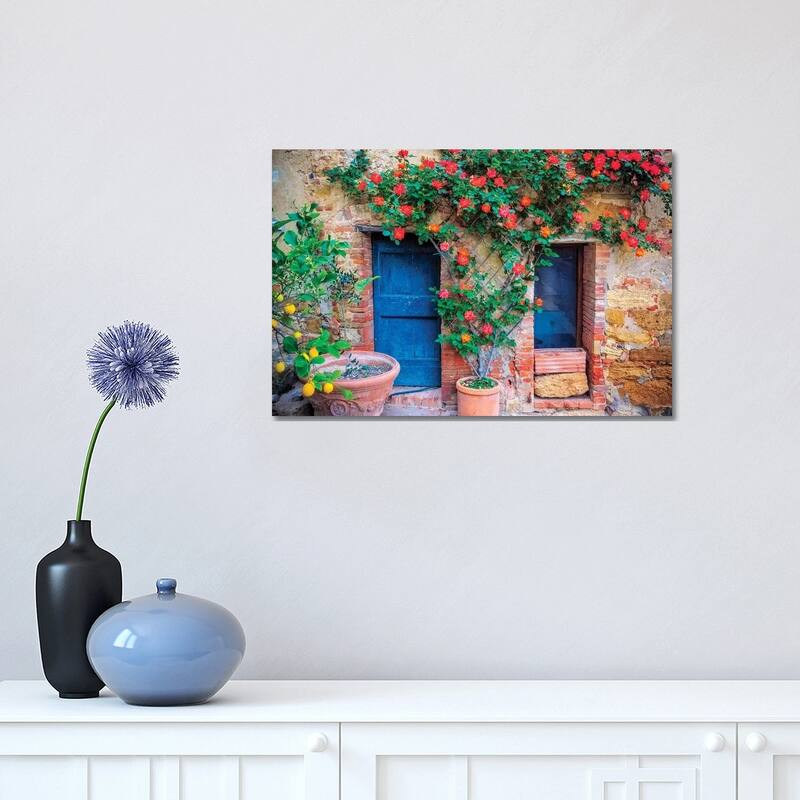 iCanvas "Italy, Val d' Orcia. two doors with vegetation " by Jaynes Gallery Canvas Print - 12x18x1.5