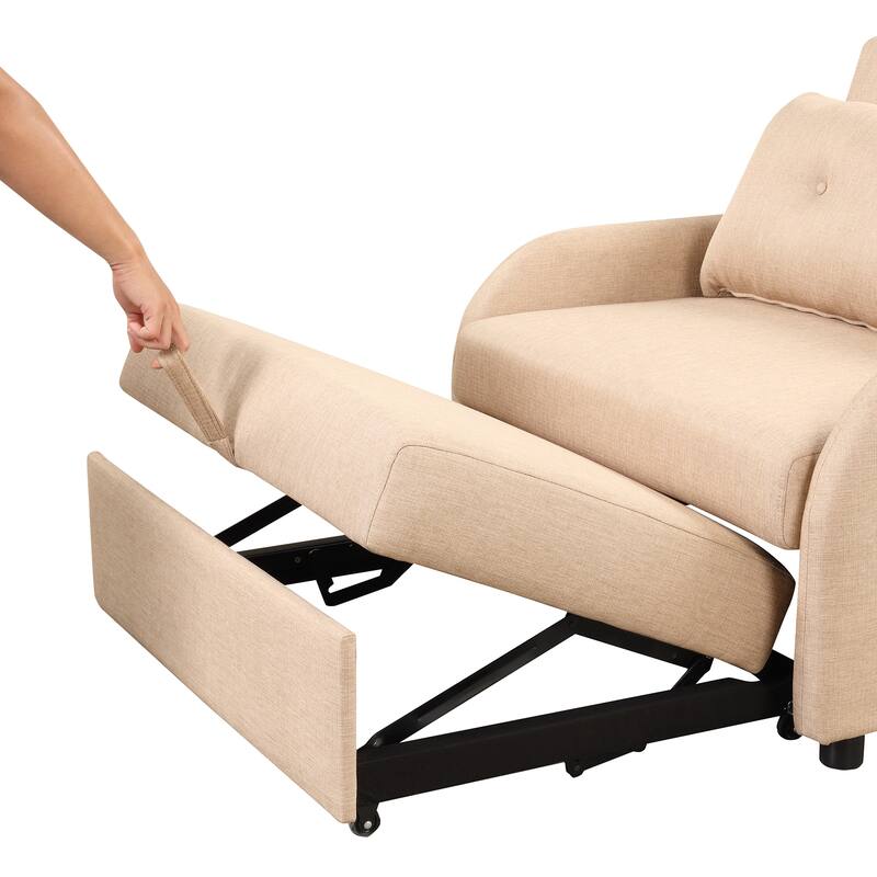 Roomfitters 3-in-1 Pull-Out Sofa Sleeper with 2-Wing Table USB Charging Port for Living Room Recreation Room