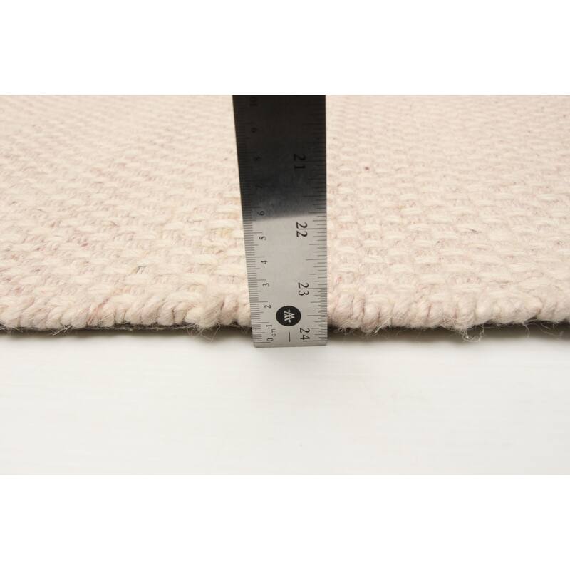 ECARPETGALLERY Braid weave Sienna Beige Wool Rug - 4'11 x 7'10